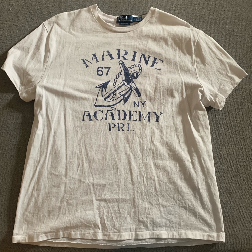 Polo by Ralph Lauren White Marine Academy Tee